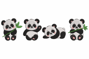 Baby Panda Embroidery Design