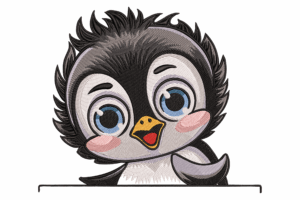Baby Penguin Embroidery Design