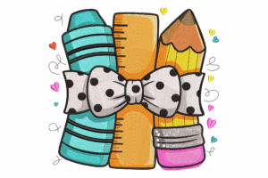 Back to School Bow Embroidery Design
