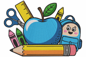 Back to School Machine Embroidery Design