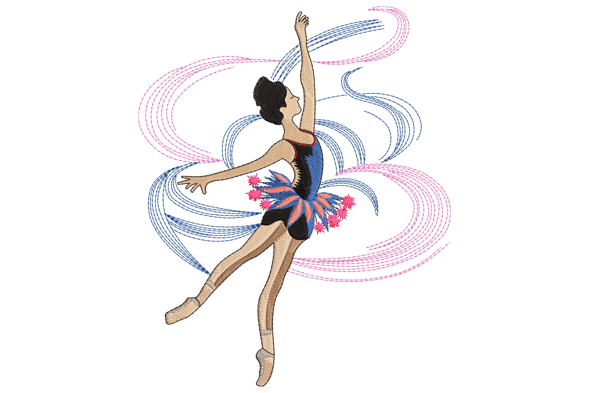 Ballerina Machine Embroidery Design