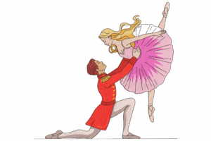 Ballet Dance Couple Embroidery Design