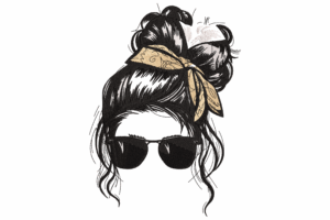 Bandana Bun Girl Embroidery Design