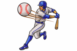 Baseball Player Embroidery Design