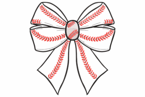 Baseball Stitch Bow Machine Embroidery Design