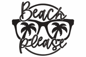 Beach Please Machine Embroidery Design