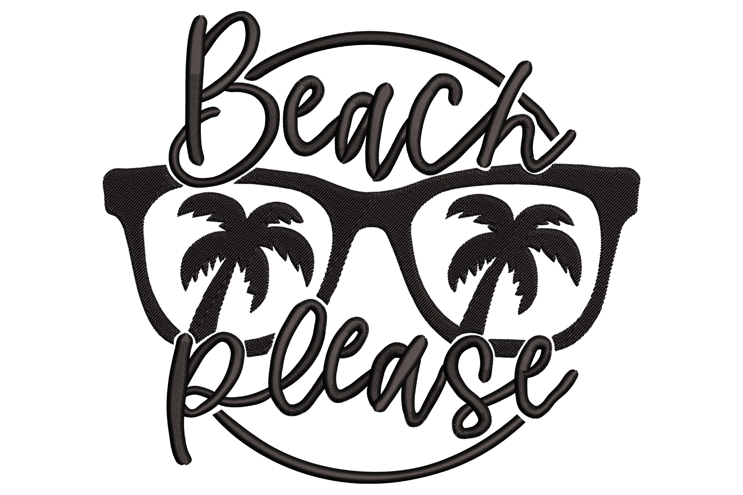 Beach Please Machine Embroidery Design