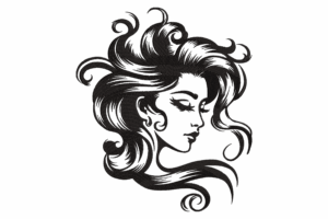 Beautiful Woman Face Machine Embroidery Design