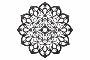 Black Mandala Embroidery Design