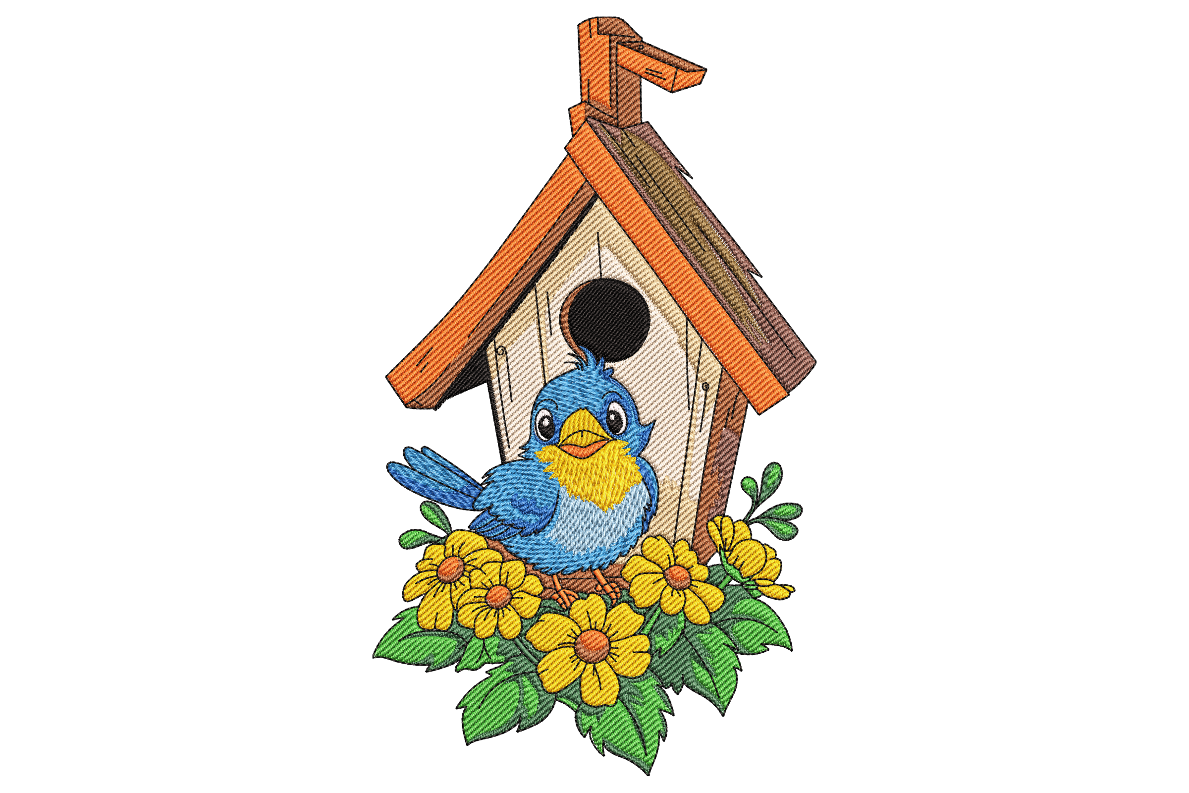 Bluebird Embroidery Design
