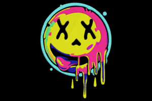 Bold Dripping Smiley Face Embroidery Design