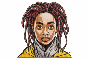 Bold Woman Portrait Embroidery Design