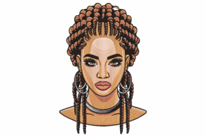 Braided Woman Embroidery Design