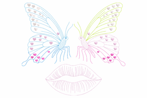 Butterfly Kiss Embroidery Design