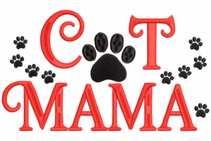 Cat Mama Embroidery Design