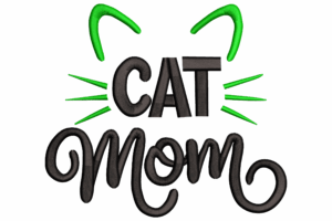 Cat Mom Embroidery Design