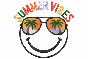 Cheerful Summer Vibes Embroidery Design