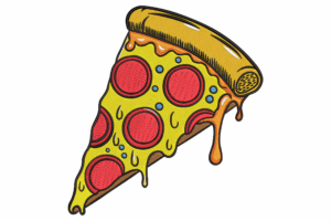 Cheesy Pizza Slice Embroidery Design