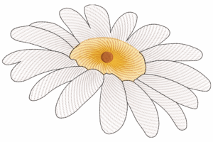 Classic Daisy Flower Machine Embroidery Design