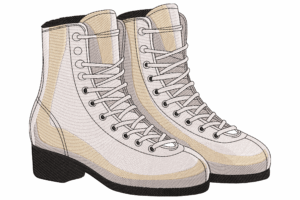 Classic Lace-Up Boots Embroidery Design