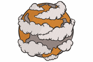 Cloud Covered Earth Embroidery Design