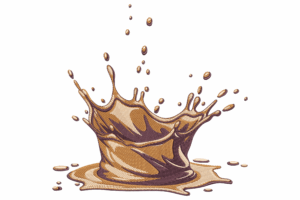 Coffee Splash Embroidery Design