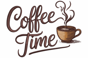 Coffee Time Embroidery Design