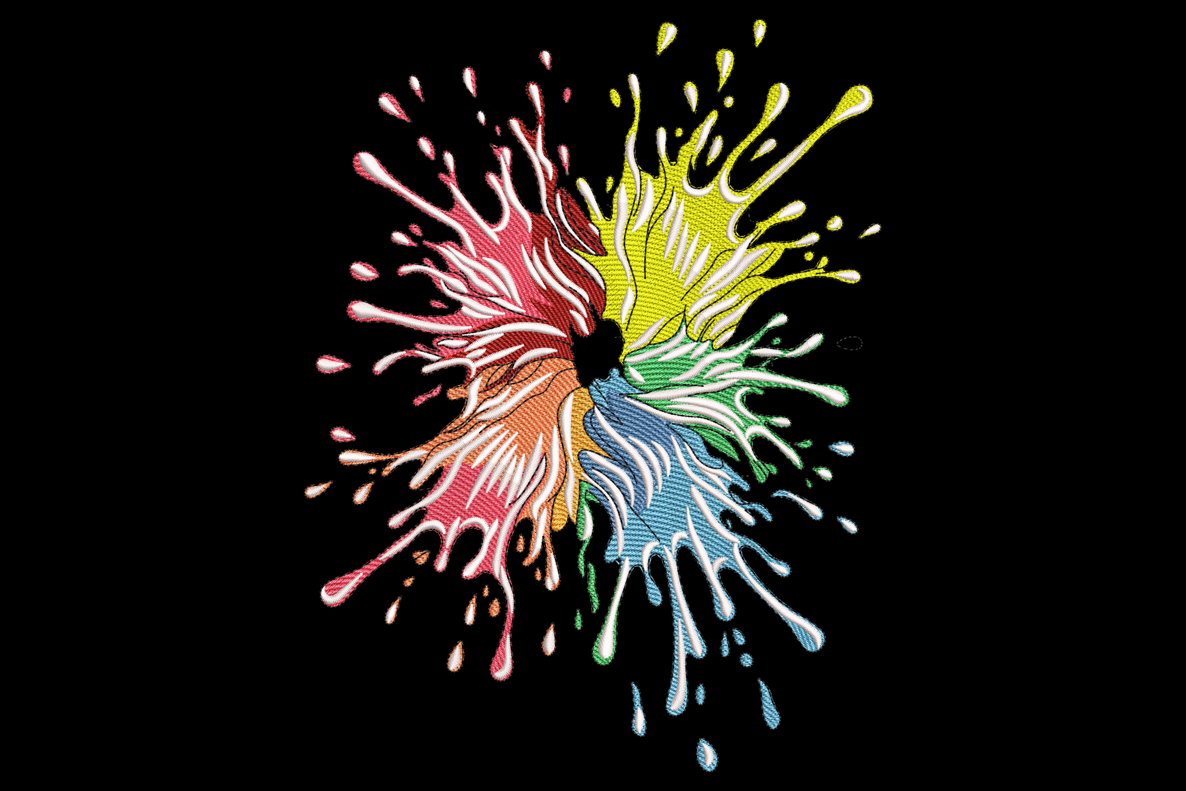 Color Splash Woman Silhouette Embroidery Design