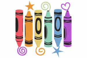 Colorful Crayon Swirl Embroidery Design