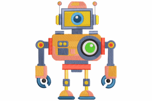 Colorful Robot Embroidery Design