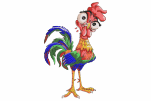Colorful Rooster Machine Embroidery Design