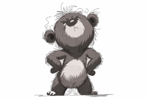 Confident Bear Cub Embroidery Design
