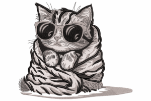 Cool Cat in Sunglasses Embroidery Design