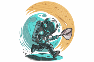Cosmic Astronaut Embroidery Design