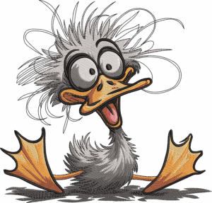 Crazy Duck Embroidery Design