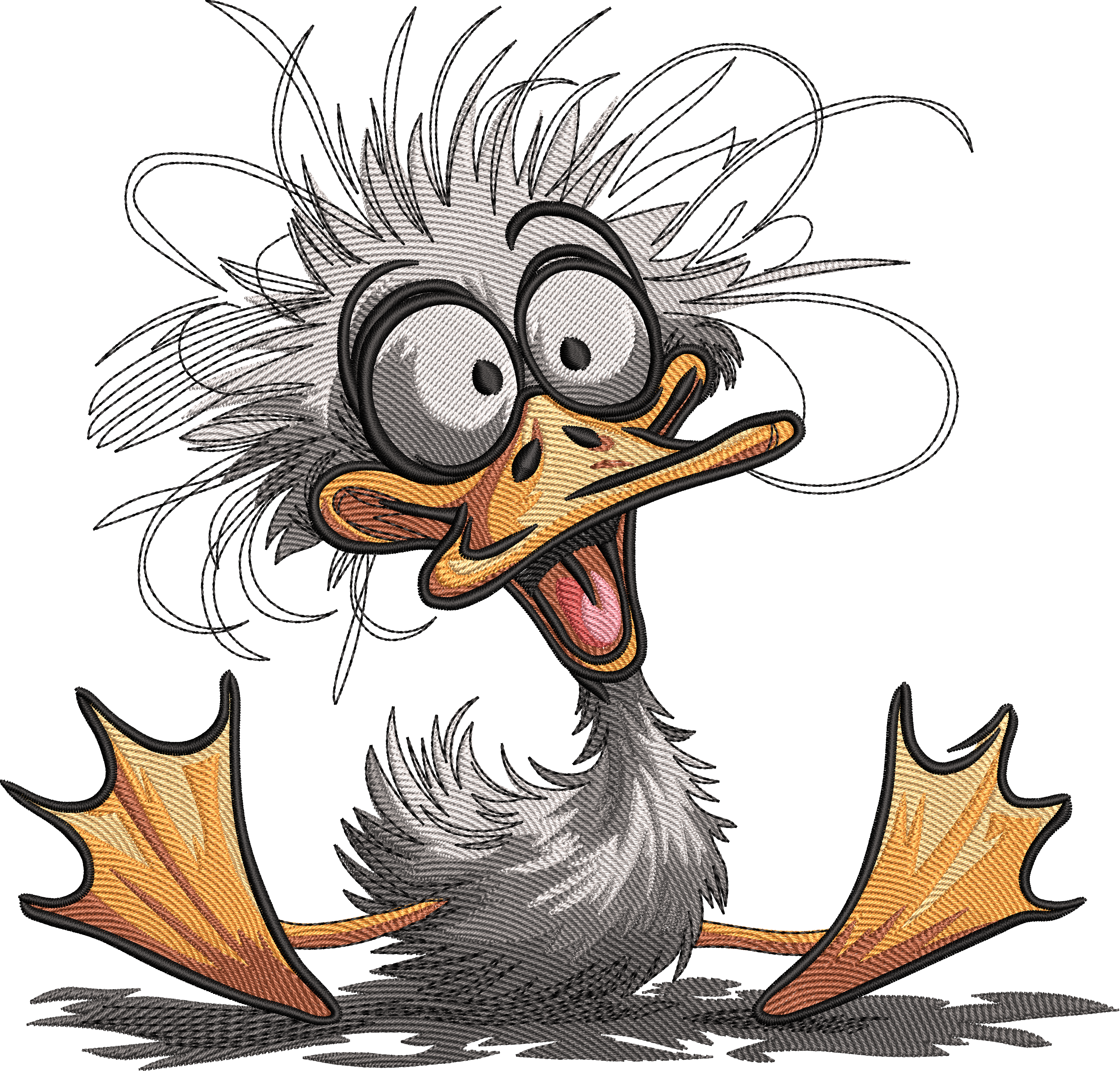 Crazy Duck Embroidery Design