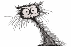 Crazy Furry Cat Embroidery Design