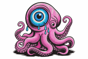 Crying Cyclops Octopus Embroidery Design