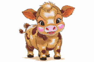 Cute Baby Cow Embroidery Design