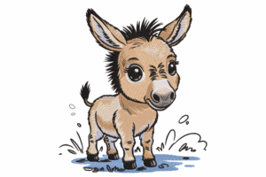 Cute Baby Donkey Embroidery Design