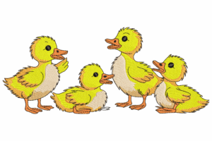 Cute Baby Ducks Embroidery Design