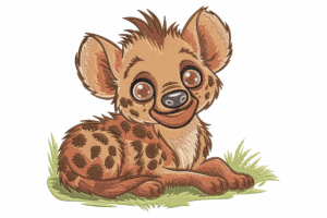 Cute Baby Hyena Embroidery Design