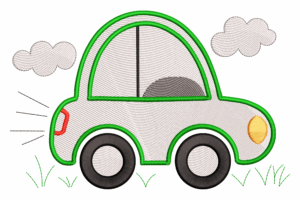 Cute Cartoon Car Embroidery Design