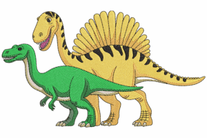 Cute Dinosaur Duo Embroidery Design
