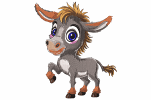 Cute Donkey Machine Embroidery Design
