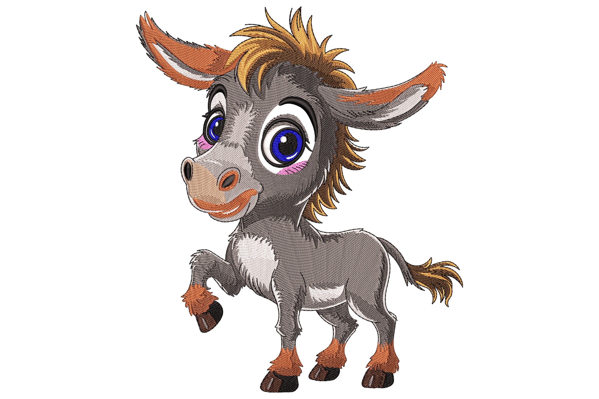 Cute Donkey Machine Embroidery Design – Adorable & Playful