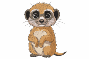Cute Meerkat Embroidery Design