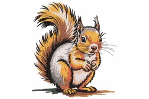Cute Squirrel Embroidery Design