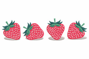Cute Strawberry Patch Embroidery Design