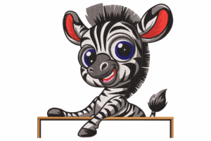 Cute Zebra Embroidery Design